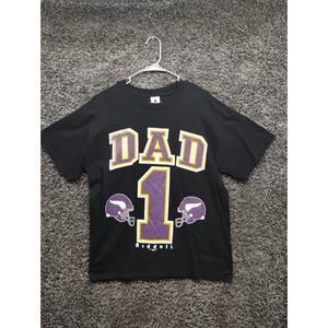 Vintage Minnesota Vikings Riddell DAD 1 Shirt Men Large‎ Black USA Made 90s